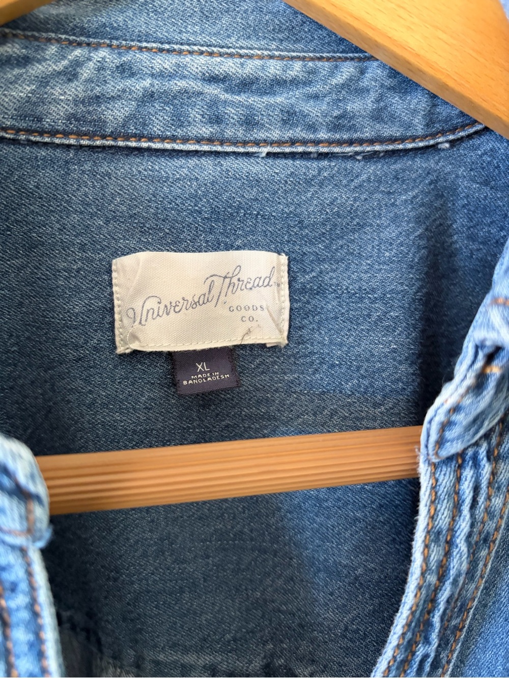 Universal Thread Light Blue Denim Button-Down Tunic Shirt - Picture 3 of 6
